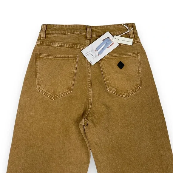 Abrand Revolve Womens Brown Venice High Rise Straight Jeans Size 26 NWT $128 - Picture 12 of 13